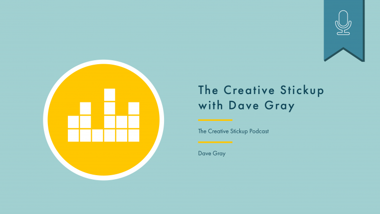 Header image showing podcast episode title, podcast name, and interviewee