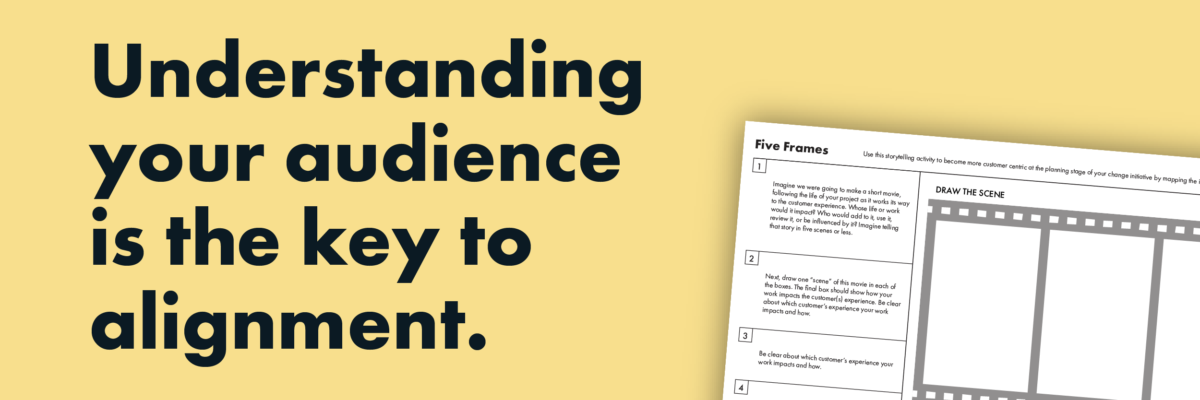 Text reading “Understanding your audience is the key to alignment.” This is to the left of the guide available for download.