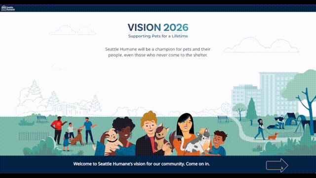 GIF walkthrough the Seattle Humane Vision 2026 website